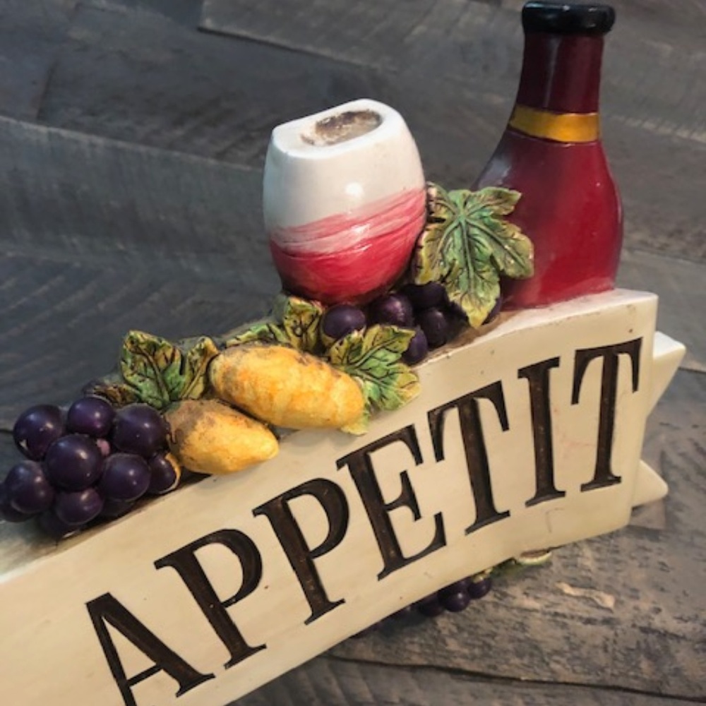 Bon Appetit Plaque with Chef and Wine decor - Picture 2 of 3